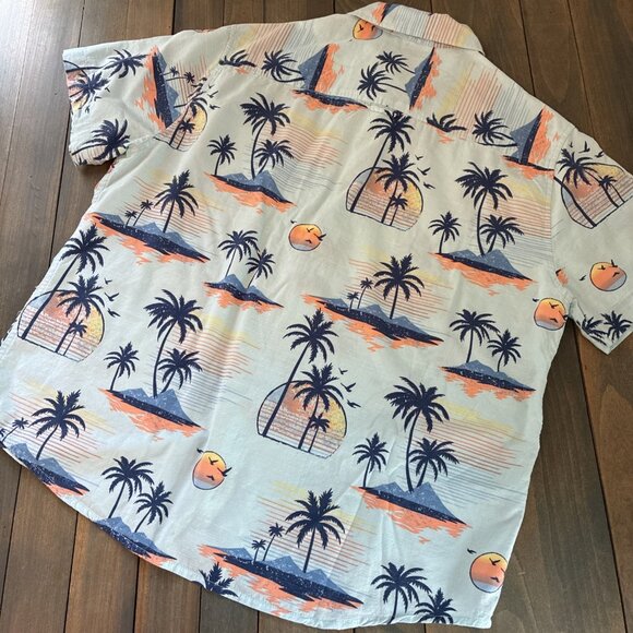 Ocean Pacific Button Up Hawaiian Beach Sunset Button Up Shirt Men's Size XL (W8) - Picture 7 of 7